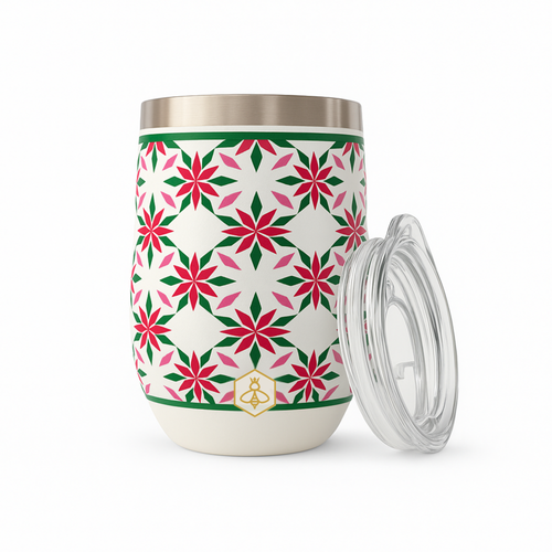 Wine Tumbler | Christmas Flowers