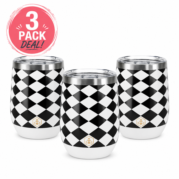 Wine Tumbler 3-Pack | Black & White