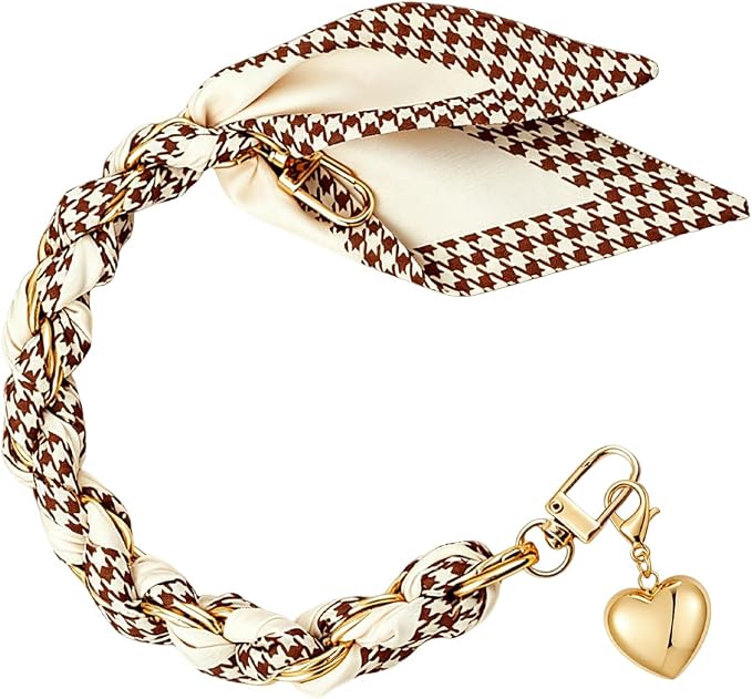 Purse Scarf Chain | Brown Check | 12"