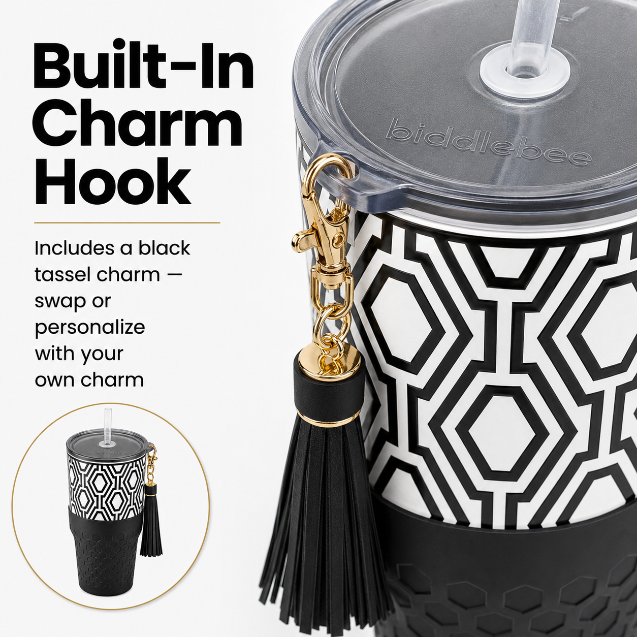 Black & White — 30oz Charm Tumbler