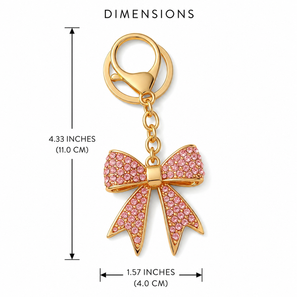 Crystal Luxe Pink Bow Charm