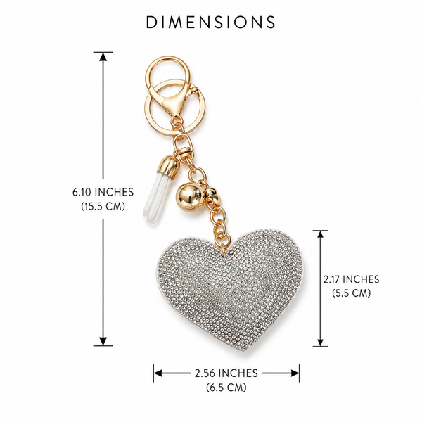 Silver Shimmer Heart Charm