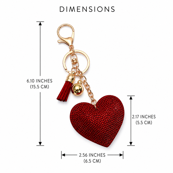 Red Shimmer Heart Charm