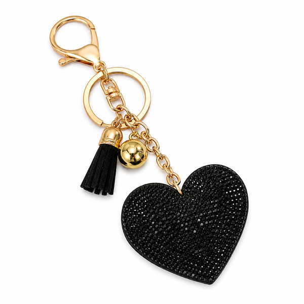 Black Shimmer Heart Charm