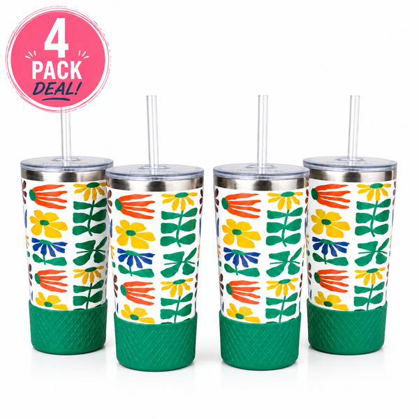 20oz Tumbler 4-Pack | Retro Floral