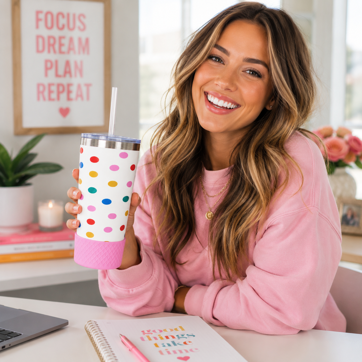 20oz Tumbler 4-Pack | Happy Dots