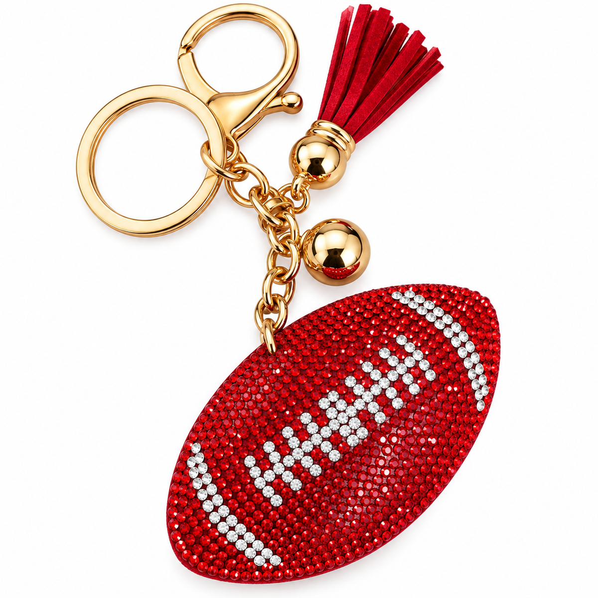 Red Football Bling Charm