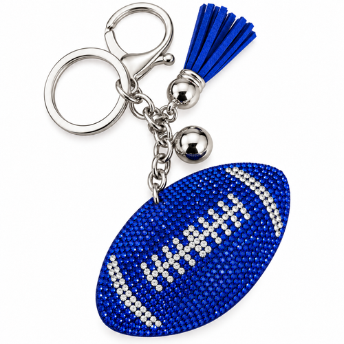 Blue Football Bling Charm