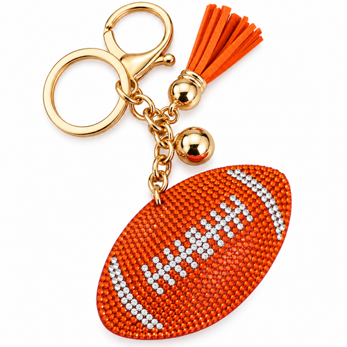 Orange Football Bling Charm