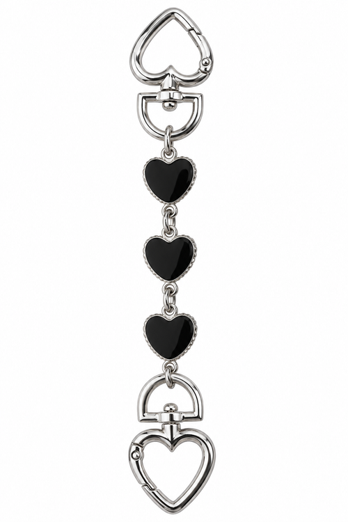 Purse Extender Chain | Black Hearts | 6.25"