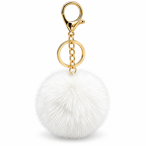 Faux Rabbit Fur Charm | White
