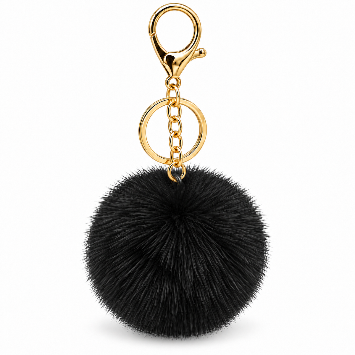 Faux Rabbit Fur Charm | Black