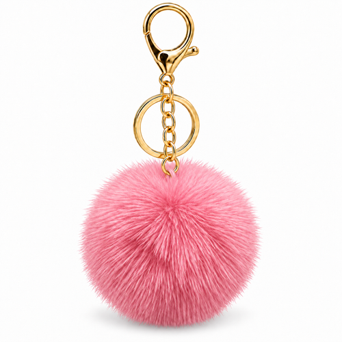 Faux Rabbit Fur Charm | Pink