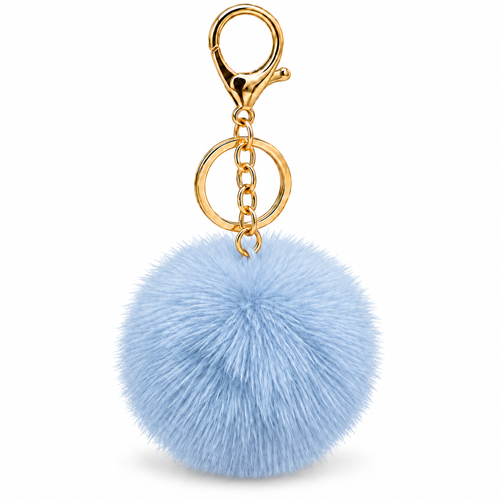 Faux Rabbit Fur Charm | Blue