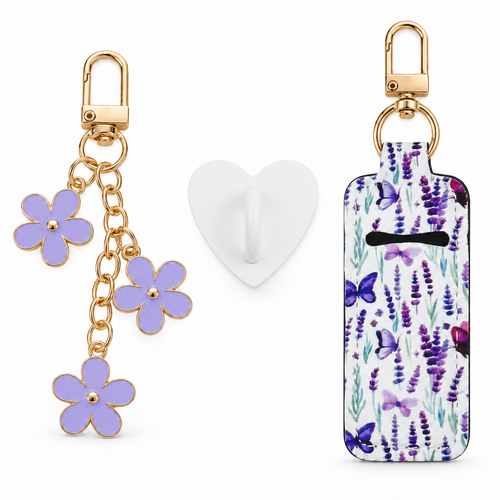 Charm Set | Purple Flowers