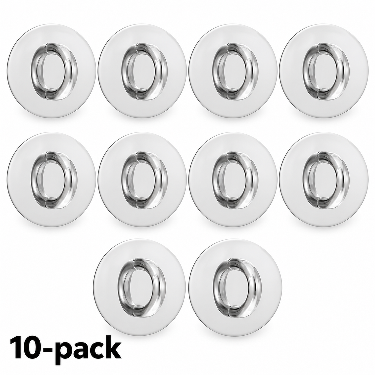 Adhesive Charm Hook 10-Pack | Silver Circle