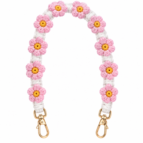 Purse Chain Strap | Pink Daisies | 14.5"