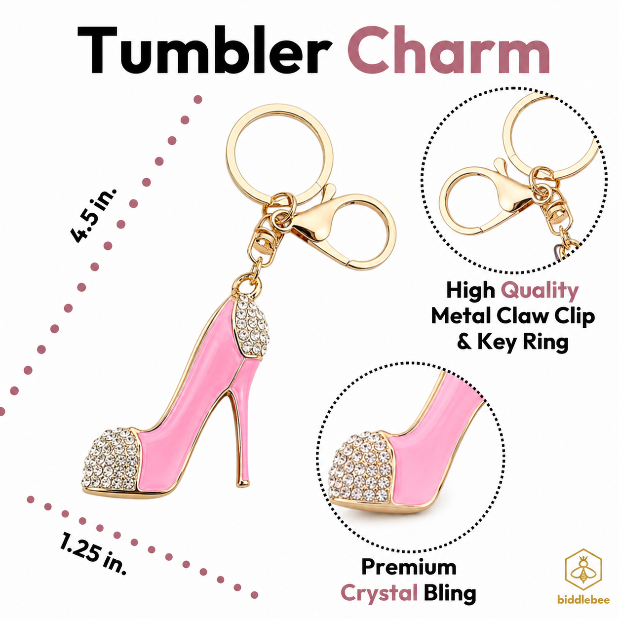 Bright Pink Stiletto Charm