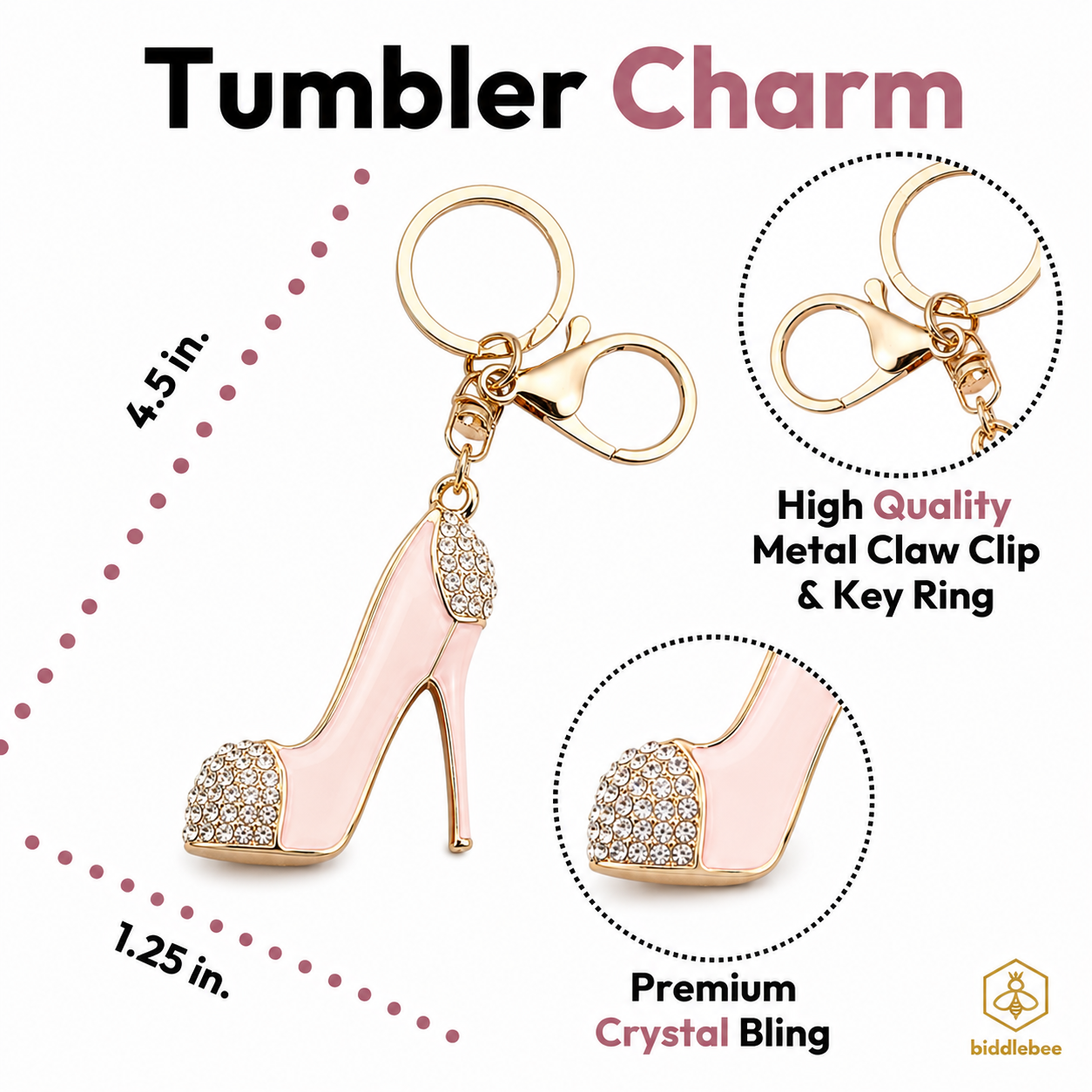 Blush Pink Stiletto Charm