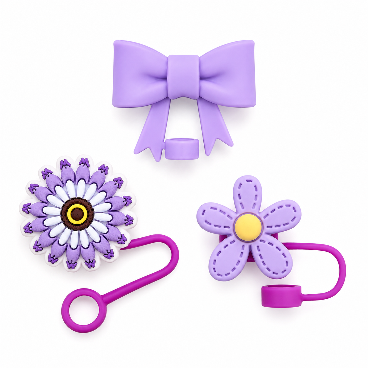 Purple Passion - Straw Topper 3-Pack