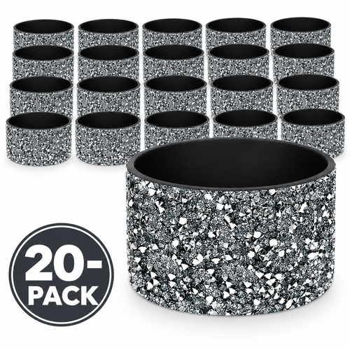 Silicone Boot | Silver Sparkle 20-Pack