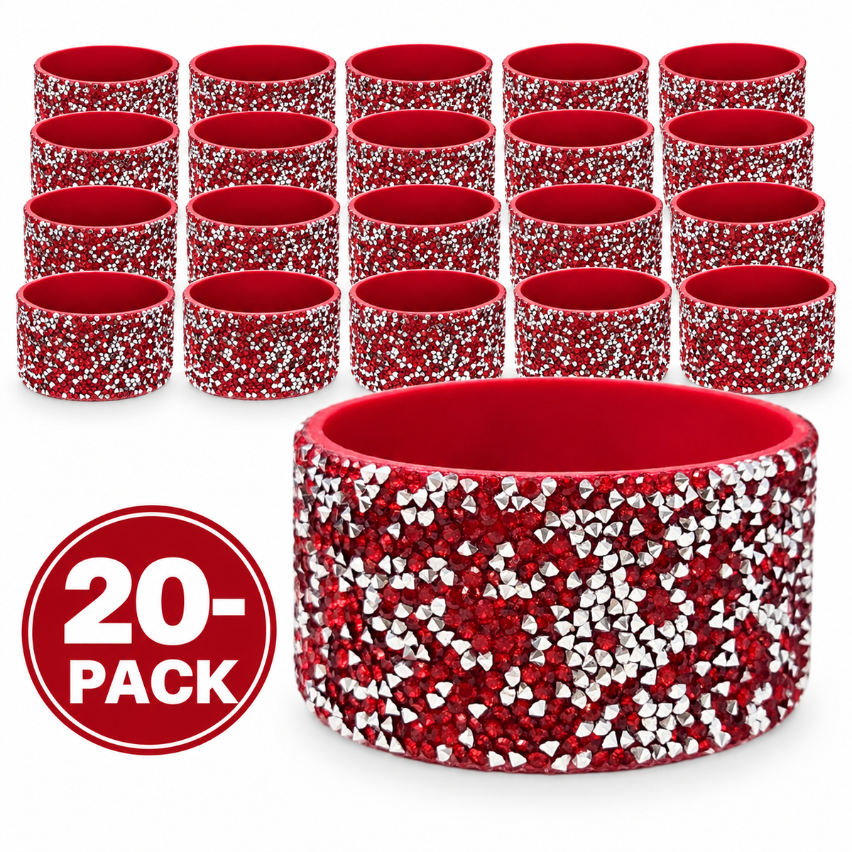 Silicone Boot | Red Sparkle 20-Pack