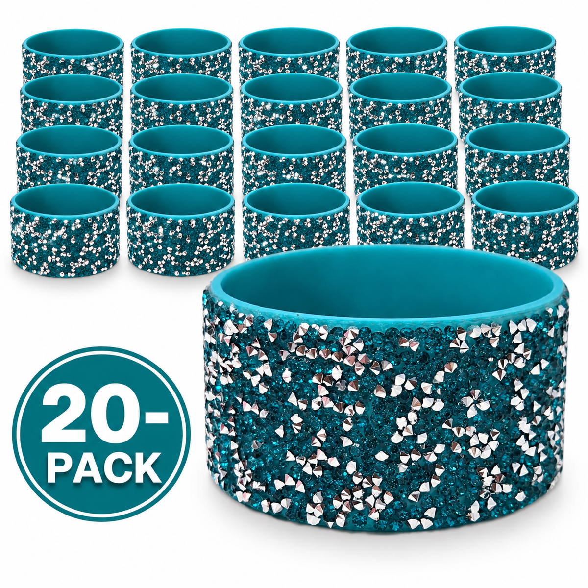 Silicone Boot | Teal Sparkle 20-Pack