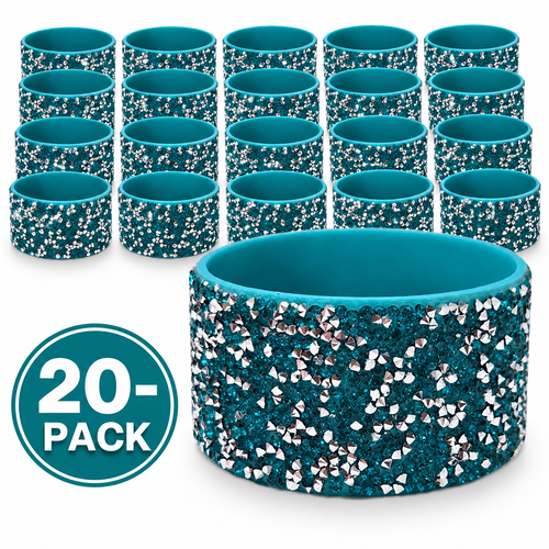 Silicone Boot | Teal Sparkle 20-Pack