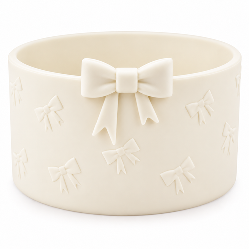 Silicone Boot | Creamy Bow