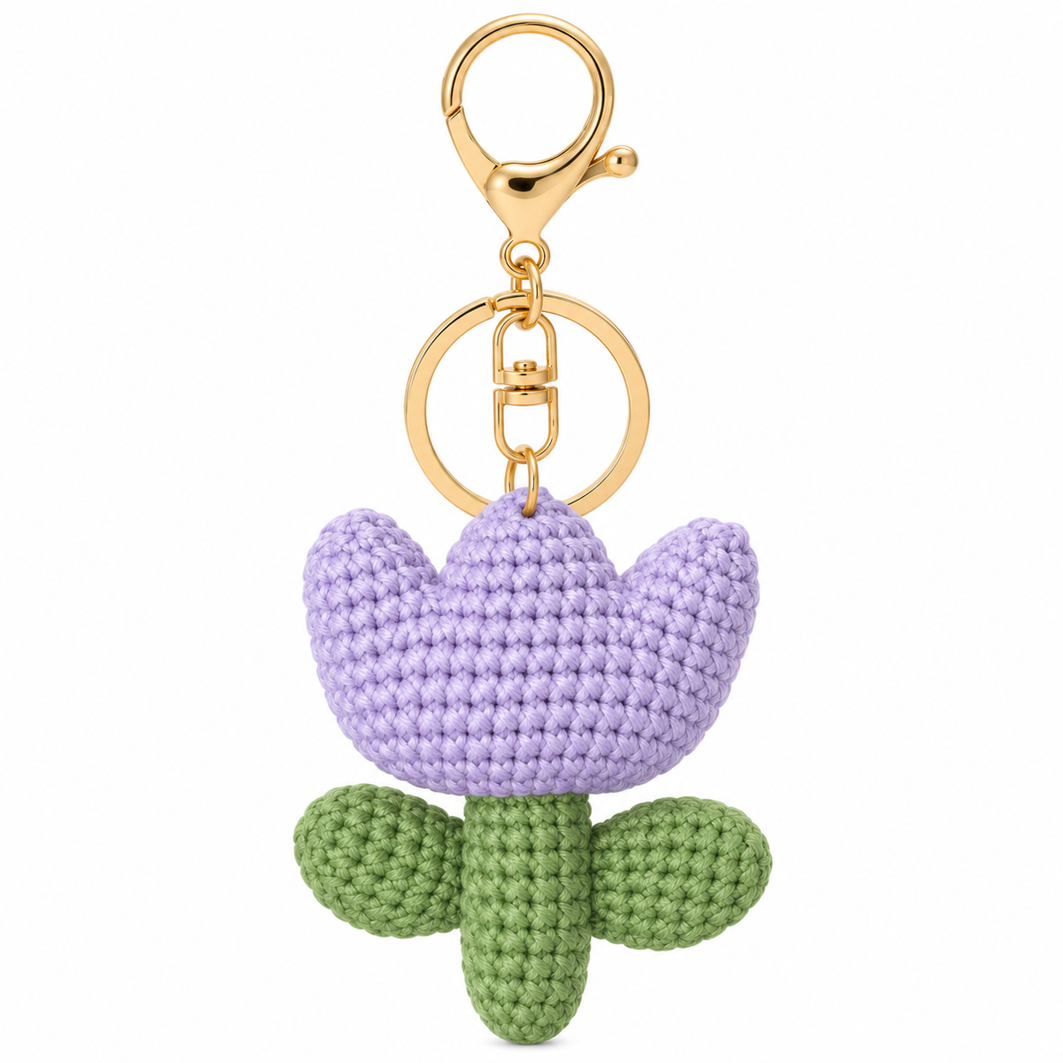 Knitted Purple Tulip Charm