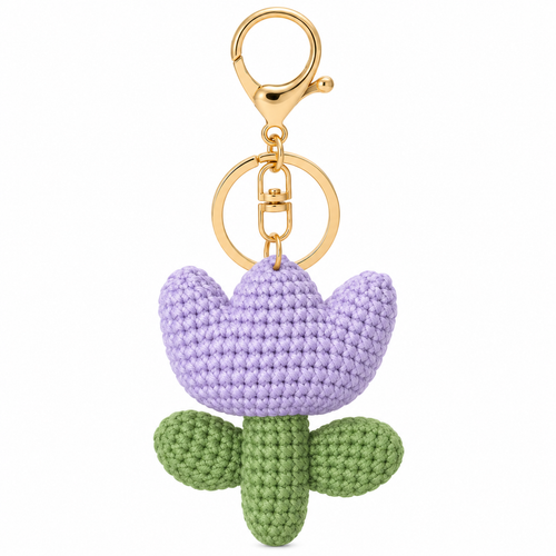 Knitted Purple Tulip Charm