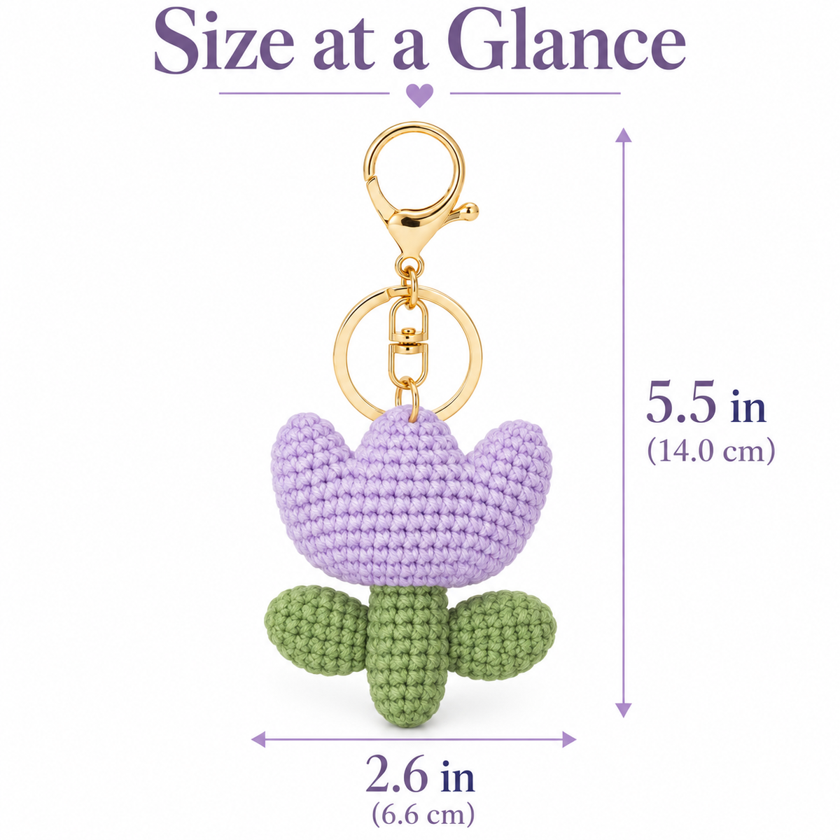 Knitted Purple Tulip Charm