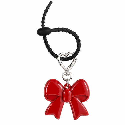 Red Acrylic Bow Charm