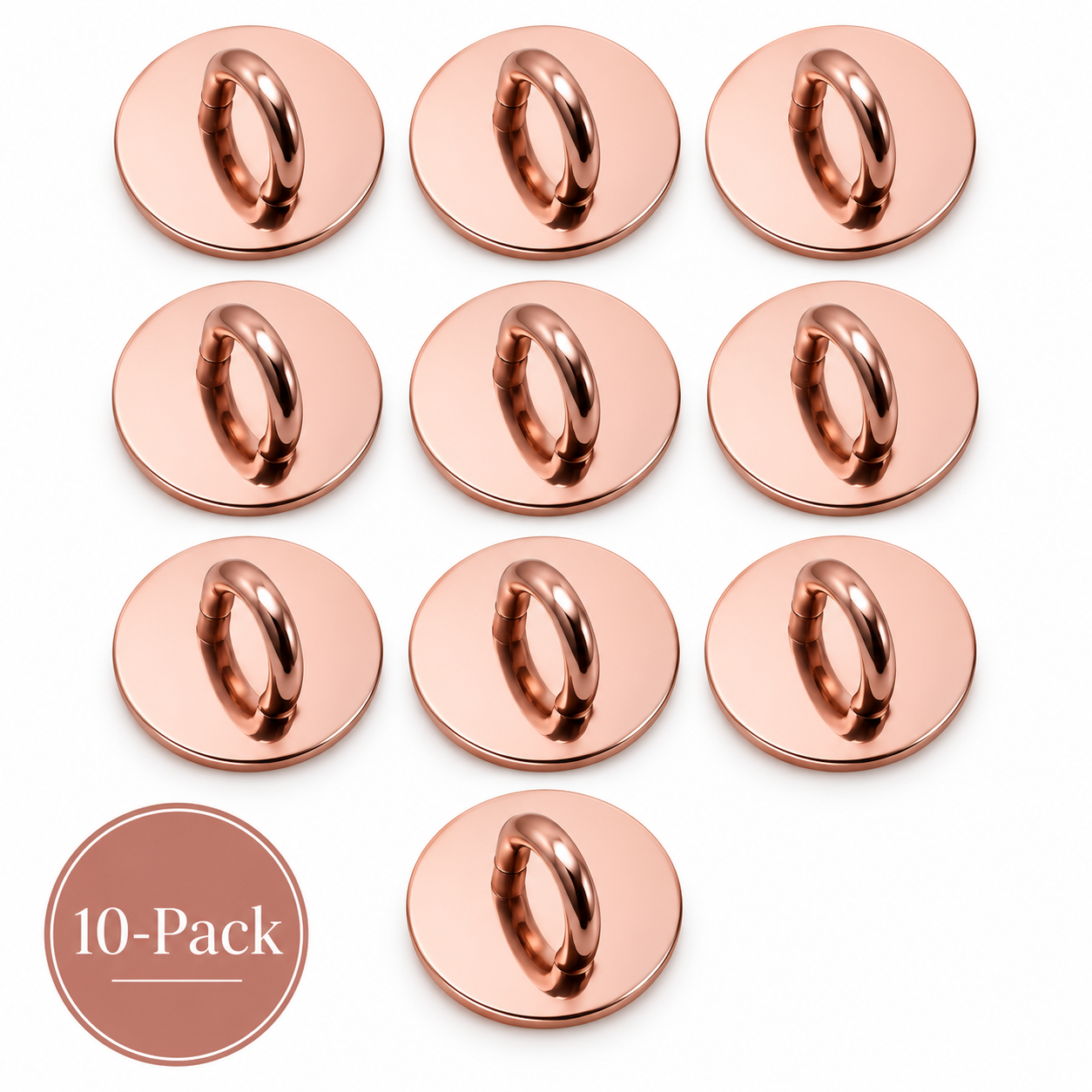 Adhesive Charm Hook 10-Pack | Rose Gold Circle