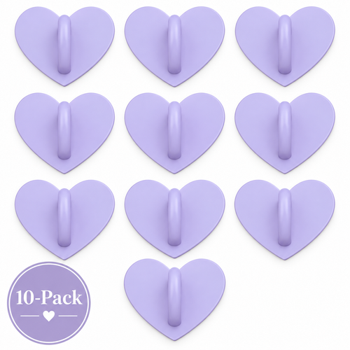 Adhesive Charm Hook 10-Pack | Purple Hearts
