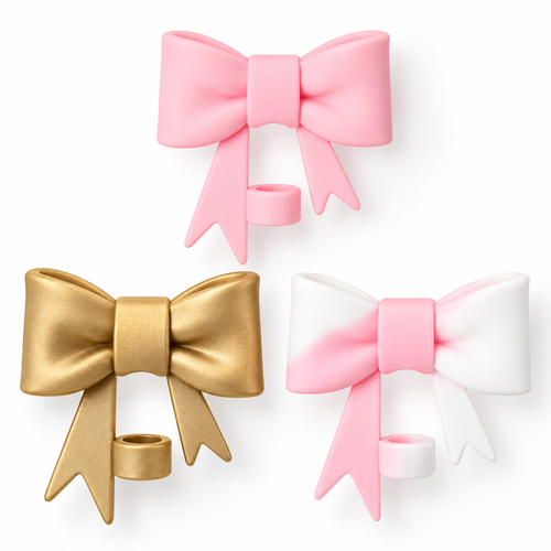 Straw Topper 3-Pack | Royal Pink Bows