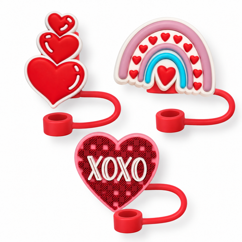 Straw Topper 3-Pack | Hearts
