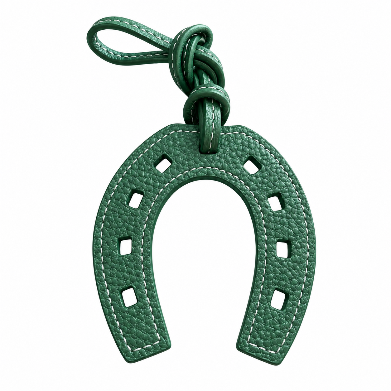 Green Horseshoe Vegan Leather Charm