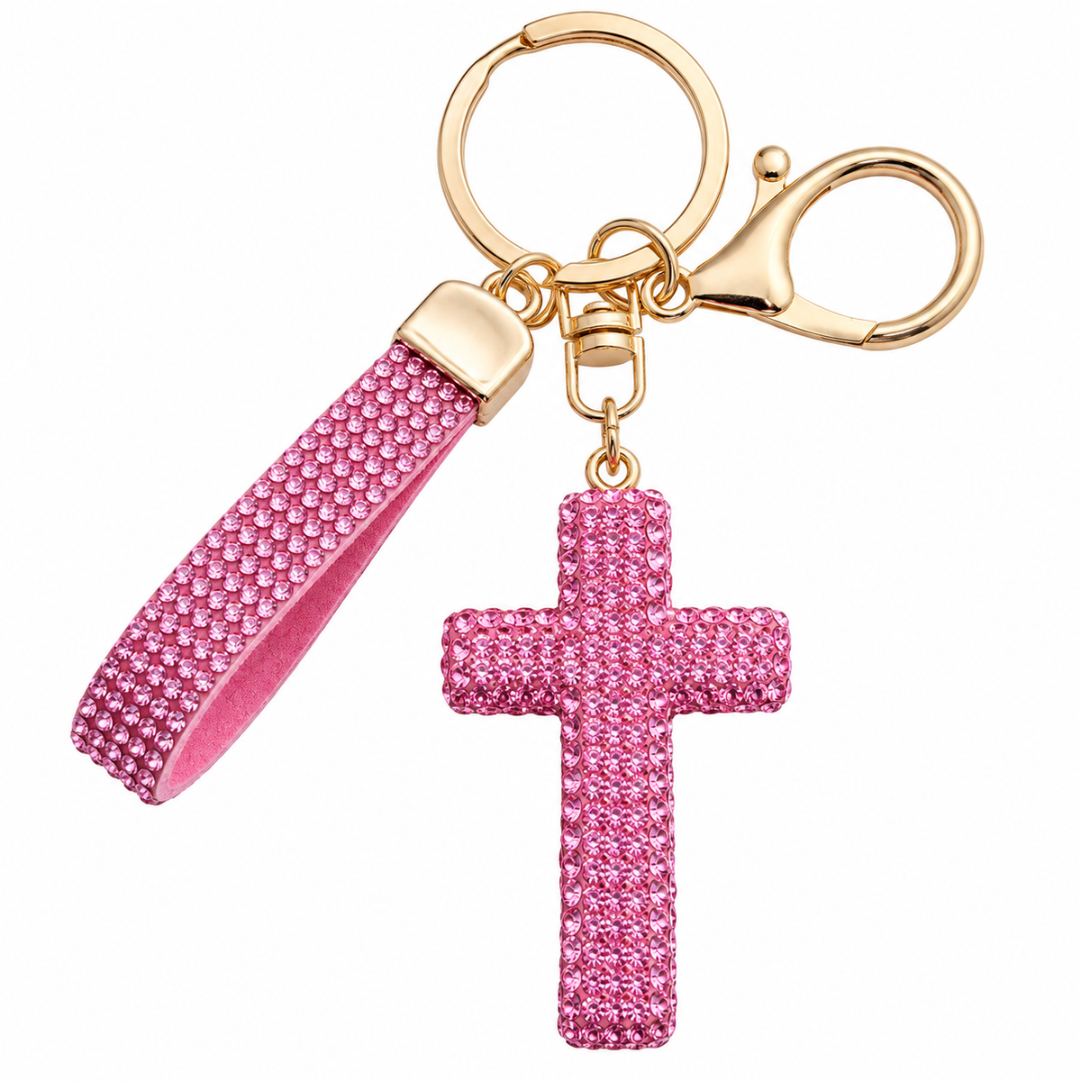 Pink Cross Bling Charm