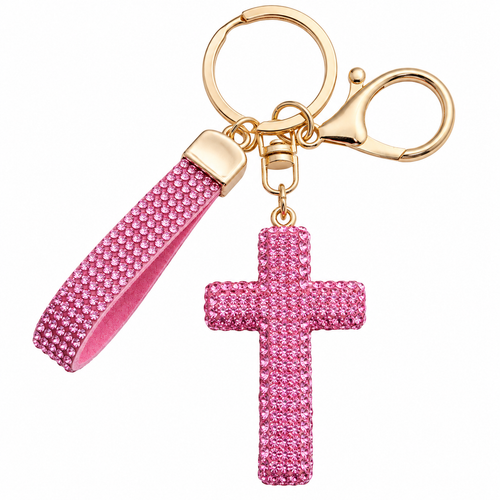 Pink Cross Bling Charm