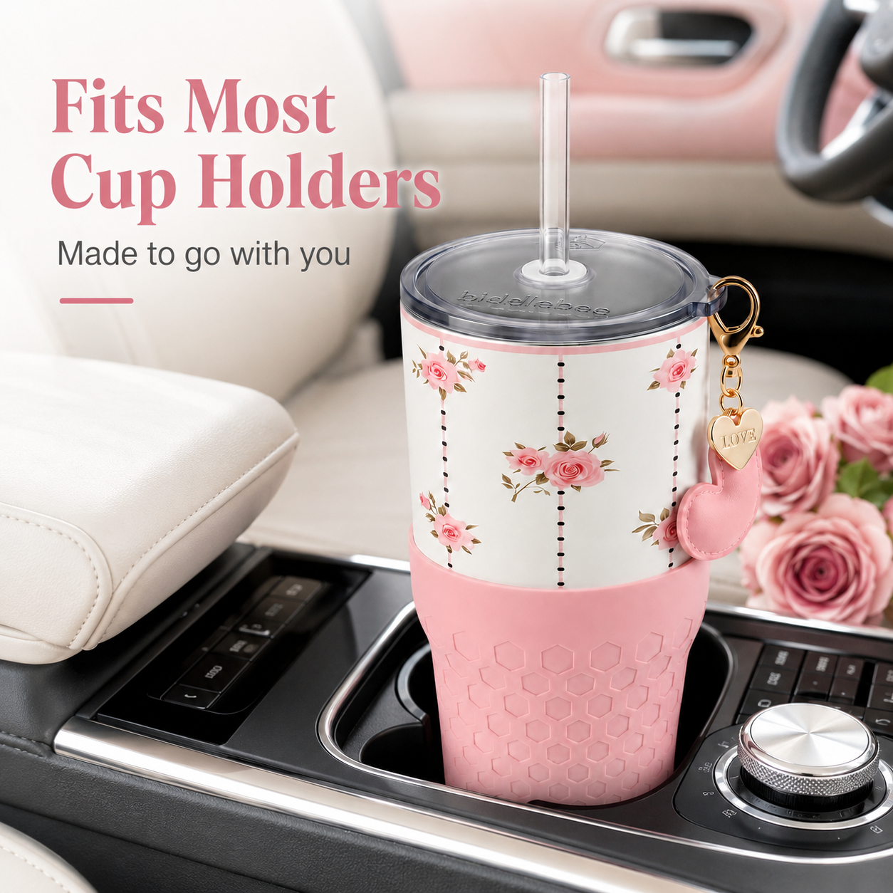 Pink Roses — 30oz Charm Tumbler