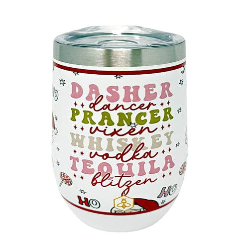 Dasher Dancer Wine Tumbler