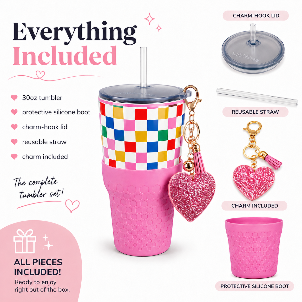 Happy Check - 30oz Charm Tumbler