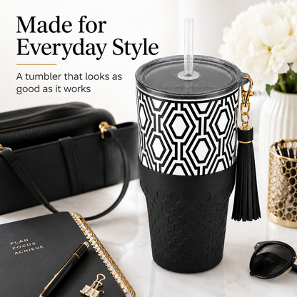 Black & White — 30oz Charm Tumbler