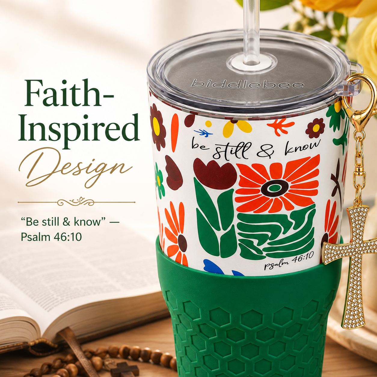 Be Still & Know Faith - 30oz Charm Tumbler