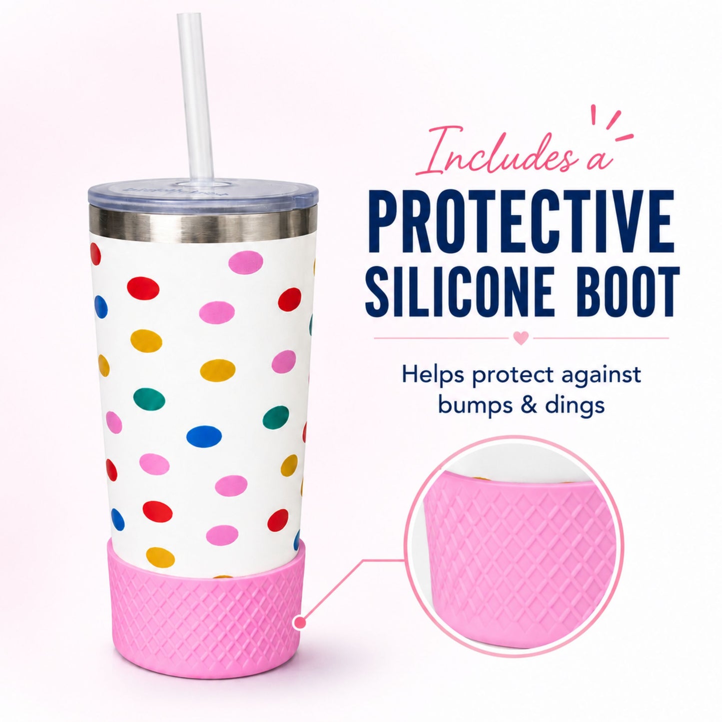 20oz Tumbler 4-Pack | Happy Dots