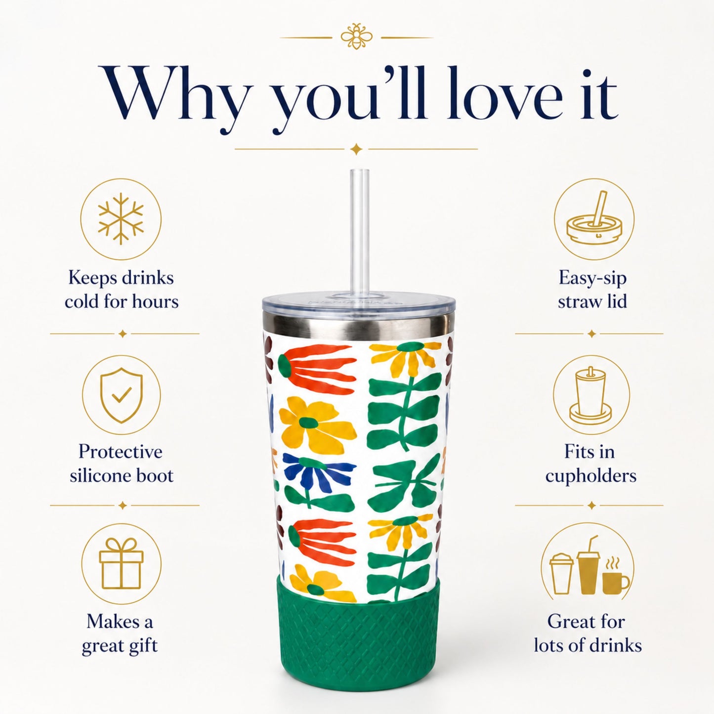 20oz Tumbler | Retro Floral