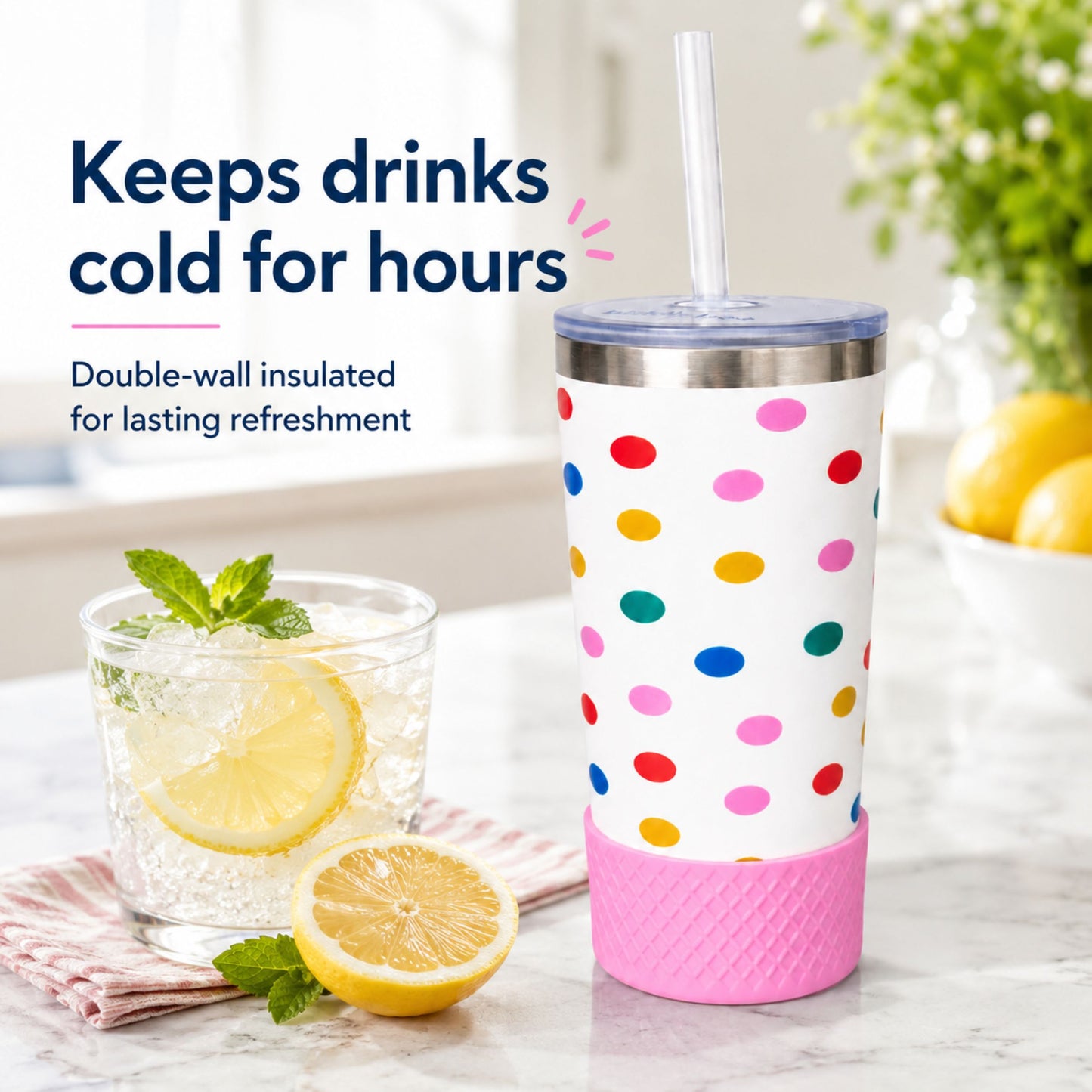 20oz Tumbler 4-Pack | Happy Dots