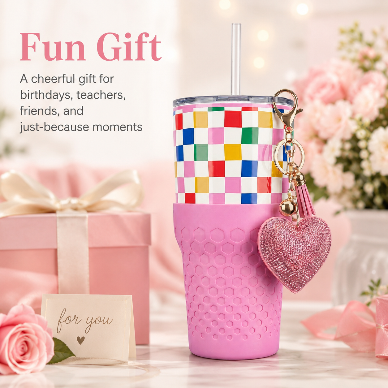 Happy Check - 30oz Charm Tumbler