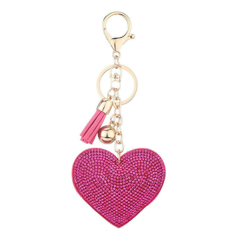 Hot Pink Shimmer Heart Charm